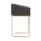 Manhattan Comfort Louvre Counter Stool in Grey and Titanium Gold (Set of 2) 2-CS009-GY - alternate 5
